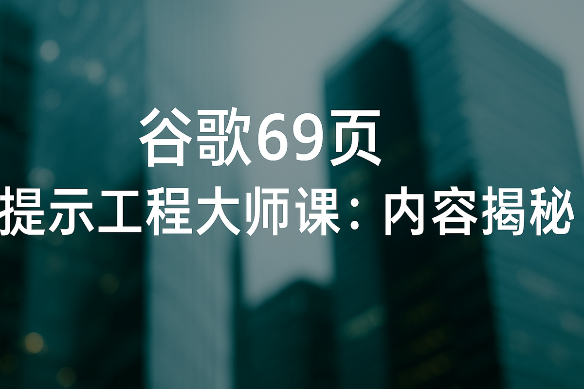 谷歌发布69页提示词工程全解析:普通人也能玩转AI的秘密武器